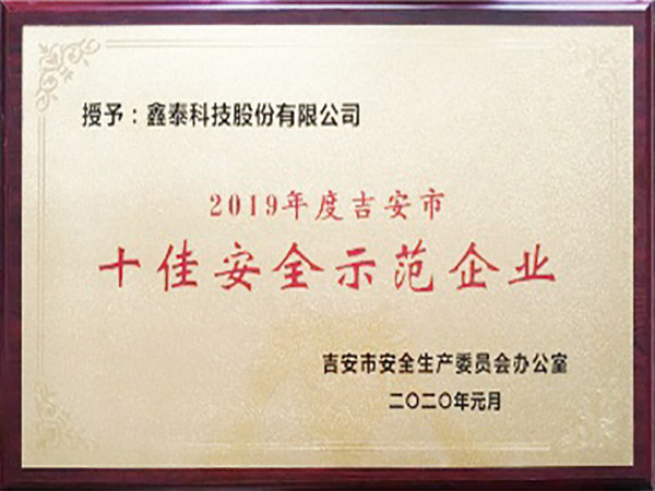 2019年十佳安全示范企業